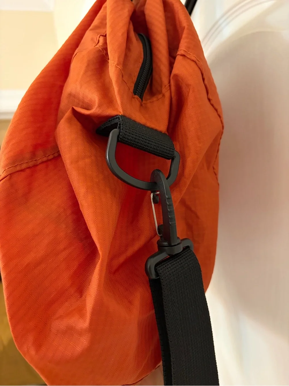 Harley Davidson Duffle Bag Orange Packable Nylon Shoulder Strap Light Weight 19”